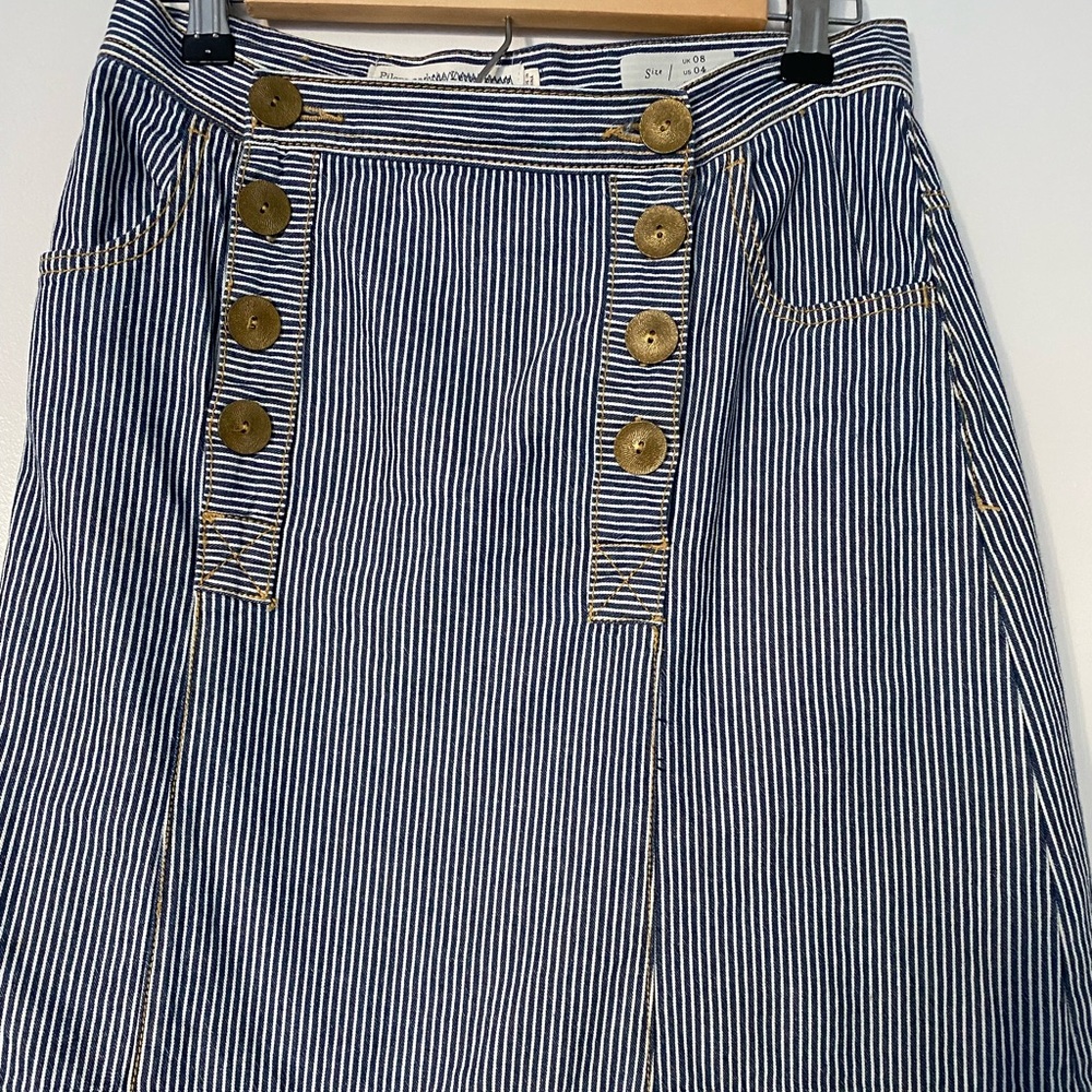 Anthropologie Pinstripe cotton skirt | sz. 4